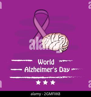 Hintergrund Zum Welt-Alzheimers-Tag Stock Vektor