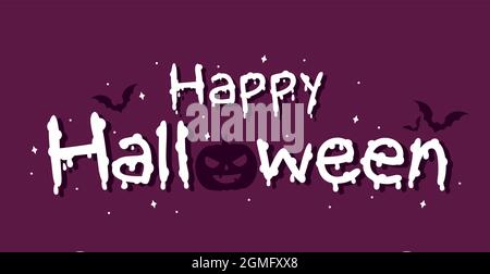 Halloween bunte helle Web-Banner Gratulation - Vektor-Illustration Stock Vektor