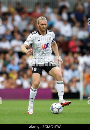 London, England, 18. September 2021. Tim Ream von Fulham während des Sky Bet Championship-Spiels im Craven Cottage, London. Bildnachweis sollte lauten: David Klein / Sportimage Stockfoto