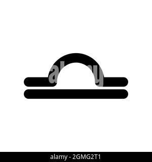 Waage - astrologisches Zeichen. Eines von zwölf Tierkreiszeichen-Symbolen. Einfaches Vektorsymbol für durchgezogene Linien. Stock Vektor