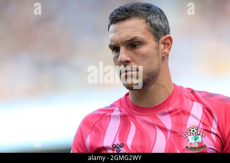 Manchester, Großbritannien. September 2021. Alex McCarthy #1 of Southampton in Manchester, Vereinigtes Königreich am 9/18/2021. (Foto von Conor Molloy/News Images/Sipa USA) Quelle: SIPA USA/Alamy Live News Stockfoto