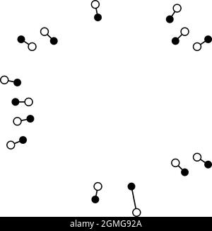 Radiale, strahlende Linien mit Knoten, Knotenpunkte - Darstellung von Stock-Vektorgrafiken, Clip-Art-Grafiken Stock Vektor