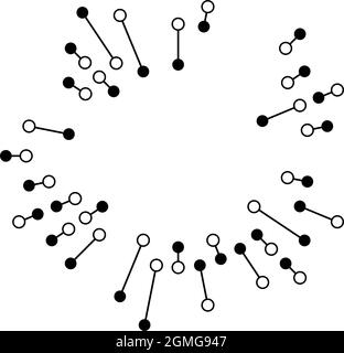 Radiale, strahlende Linien mit Knoten, Knotenpunkte - Darstellung von Stock-Vektorgrafiken, Clip-Art-Grafiken Stock Vektor