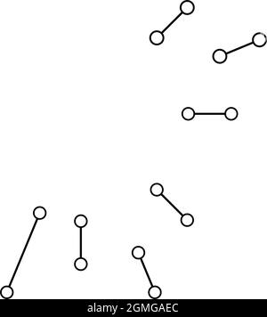 Radiale, strahlende Linien mit Knoten, Knotenpunkte - Darstellung von Stock-Vektorgrafiken, Clip-Art-Grafiken Stock Vektor