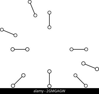 Radiale, strahlende Linien mit Knoten, Knotenpunkte - Darstellung von Stock-Vektorgrafiken, Clip-Art-Grafiken Stock Vektor