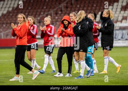 Cottbus, Deutschland. September 2021. Nach dem WM-Qualifikationsspiel zwischen Deutschland und Bulgarien im Stadion der Freundschaft am 18. September 2021 in Cottbus, Deutschland Quelle: SPP Sport Pressefoto. /Alamy Live News Stockfoto