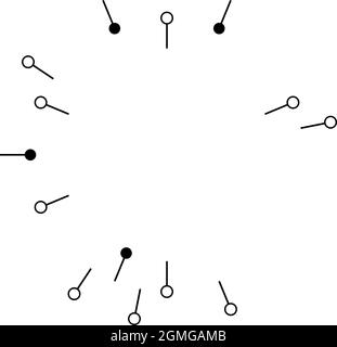 Radiale, strahlende Linien mit Knoten, Knotenpunkte - Darstellung von Stock-Vektorgrafiken, Clip-Art-Grafiken Stock Vektor