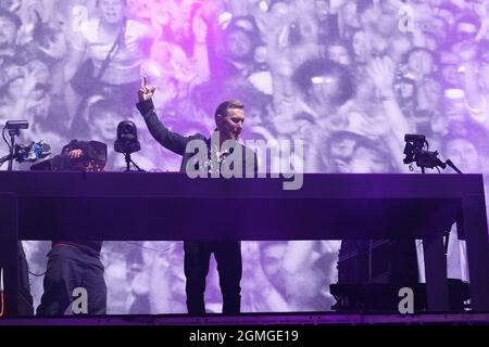 18. September 2021 Französischer EDM, House, Dance Pop DJ und Produzent Pierre David Guetta, live auf der Bühne, Newport, IOW Credit: Dawn Fletcher-Park/Alamy Live News Stockfoto