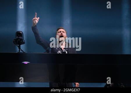 18. September 2021 Französischer EDM, House, Dance Pop DJ und Produzent Pierre David Guetta, live auf der Bühne, Newport, IOW Credit: Dawn Fletcher-Park/Alamy Live News Stockfoto