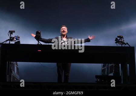 18. September 2021 Französischer EDM, House, Dance Pop DJ und Produzent Pierre David Guetta, live auf der Bühne, Newport, IOW Credit: Dawn Fletcher-Park/Alamy Live News Stockfoto