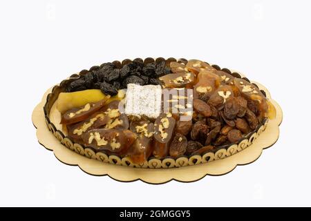 Farbenfrohe und verschiedene Süßigkeiten, türkische Delight Obst Süßigkeiten in der Türkei Stockfoto