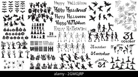 Großes SET mit Elementen für den Urlaub Halloween - Vektor-Illustration Stock Vektor