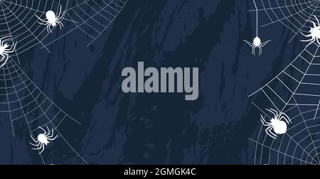Spinnen auf einem dunklen halloween Hintergrund - Vektor-Illustration Stock Vektor
