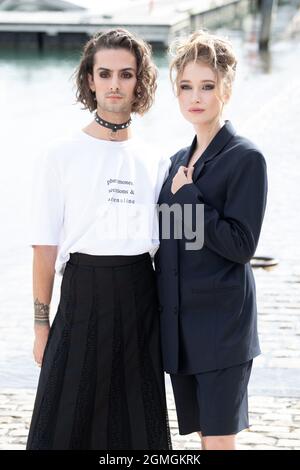 Nicolas Anselmo und Catherine Davydzenka nehmen am 18. September 2021 am 23. TV Fiction Festival in La Rochelle, Frankreich, am Ici tout, Teil. Foto von David Niviere/ABACAPRESS.COM Stockfoto