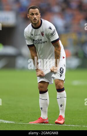 Mailand, Italien, 18. September 2021. Marko Arnautovic vom FC Bologna während des Spiels der Serie A bei Giuseppe Meazza, Mailand. Bildnachweis sollte lauten: Jonathan Moscrop / Sportimage Stockfoto