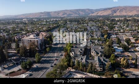 Nachmittags Luftaufnahme der Stadt Fremont, Kalifornien, USA. Stockfoto