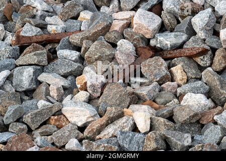 Stapel von rostigen Eisenbahnspitzen Stockfoto