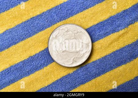 Ansicht der Kosmetikcreme von oben Stockfoto