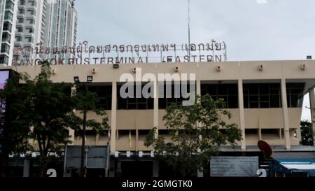 Sukhumvit Road Bangkok Bus Terminal Eastern aka Ekkamai Bus Terminal Stockfoto