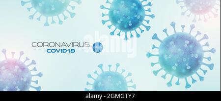 Coronavirus-Banner-Vorlage. Vektorgrafik. Stock Vektor
