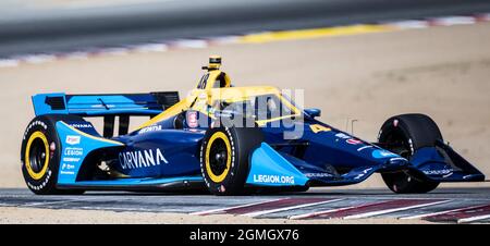 September 18 2021 Monterey, CA, USA Fahrer Jimmie Johnson kommt aus Kurve 5 während des NTT Firestone Grand Prix von Monterey Praxis # 2 auf dem WeatherTech Raceway Laguna Seca Monterey, CA Thurman James/CSM Stockfoto