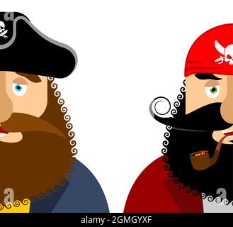 Pirates Portrait. Illustration für International Talk Like A Pirate Day Stock Vektor