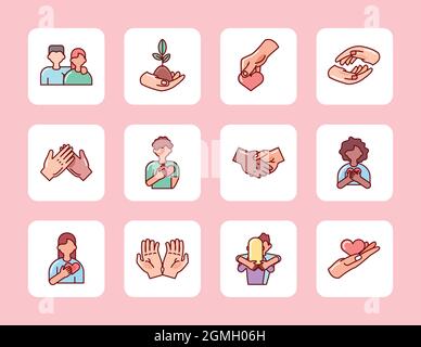 Fürsorge, großzügig und sympathisch Stock Vektor