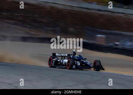 Monterey, Kalifornien, USA. September 2021. SEBASTIEN BOURDAIS (14) aus Le Mans, Frankreich, qualifiziert sich beim WeatherTech Raceway Laguna Seca in Monterey, Kalifornien, für den Firestone Grand Prix von Monterey. (Bild: © Kenneth Weisenberger Grindstone/ASP via ZUMA Press Wire) Stockfoto