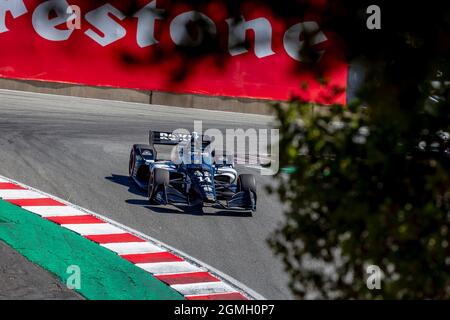 Monterey, Kalifornien, USA. September 2021. SEBASTIEN BOURDAIS (14) aus Le Mans, Frankreich, qualifiziert sich beim WeatherTech Raceway Laguna Seca in Monterey, Kalifornien, für den Firestone Grand Prix von Monterey. (Bild: © Kenneth Weisenberger Grindstone/ASP via ZUMA Press Wire) Stockfoto