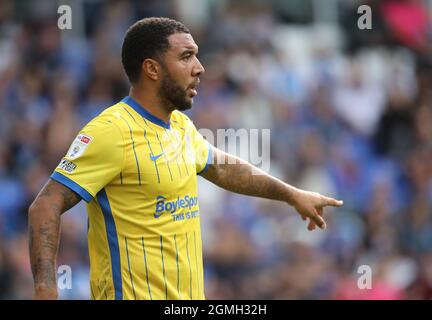 Peterborough, Großbritannien. September 2021. Troy Deeney (BC) beim Spiel der Peterborough United gegen Birmingham City EFL Championship, im Weston Homes Stadium, Peterborough, Cambridgeshire. Kredit: Paul Marriott/Alamy Live Nachrichten Stockfoto