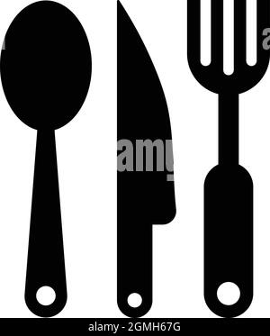 Besteck, Gabel, Messer-Symbol - ideal für die Gestaltung und Entwicklung von Websites, gedruckten Dateien und Präsentationen, Werbematerialien und vieles mehr. V Stock Vektor