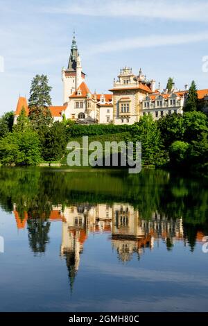 Pruhonice Park Prager Teichburg Stockfoto