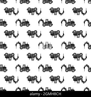 Bohrmaschine Traktor Muster nahtlose Hintergrund Textur wiederholen Tapete geometrischen Vektor Stock Vektor
