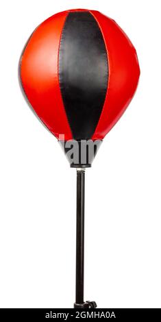 Boxsack auf weißem Hintergrund. Boxsack für Kinder. Auf Weiß isolieren. Stockfoto