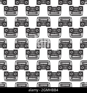 Boombox Muster nahtlose Hintergrund Textur wiederholen Tapete geometrischen Vektor Stock Vektor