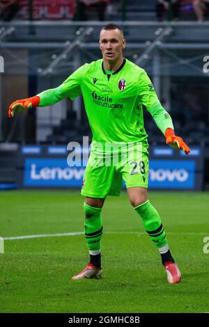 Mailand, Italien - 18 2021. september - Skorupski lukasz während des Spiels der Serie A Inter- Bologna San Siro Stadium Credit: Christian Santi/Alamy Live News Stockfoto