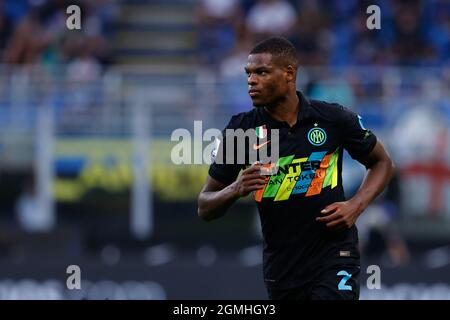 San Siro Stadium, Mailand, Italien, 18. September 2021, Denzel Dumfries (FC Internazionale) während des Inter - FC Internazionale gegen Bologna FC - Italienisches Foo Stockfoto