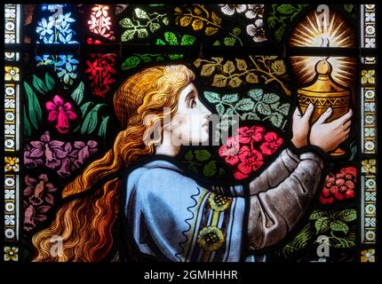 Buntglasfenster, St. Peter's Church, Dunton, Norfolk Stockfoto