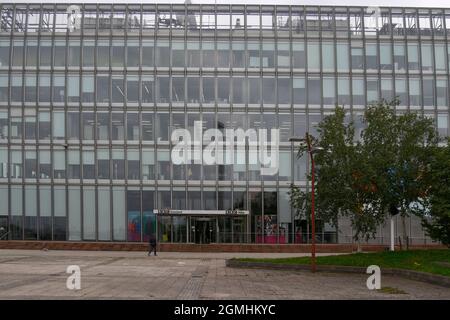 BBC Scotland, Fernseh- und Radiostudio-Komplex am Pacific Quay, Glasgow, Schottland, Großbritannien, Europa Stockfoto