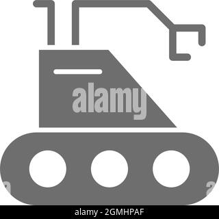 Mondrover, Roboter, Kosmos Exploration graue Ikone. Stock Vektor
