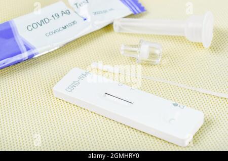 Rapid Kits von Covid-19 AG Test gesehen, Medical Concepts. Stockfoto