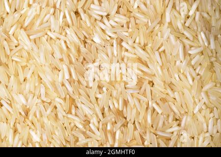 Nahaufnahme der ungekochten Reisstruktur Stockfoto