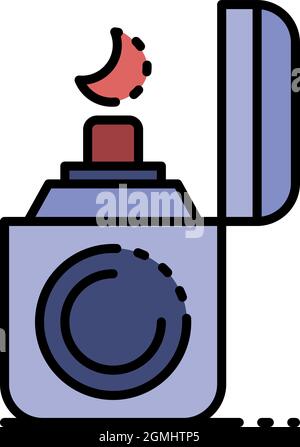 Symbol für Zigarettenanzünder. Umriss Zigarettenanzünder Vektor Symbol Farbe flach isoliert Stock Vektor