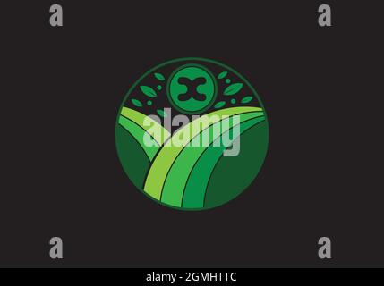 Umweltfreundliches natürliches Initial-Logo mit „x“-Buchstaben als Vektor-Templet Stock Vektor