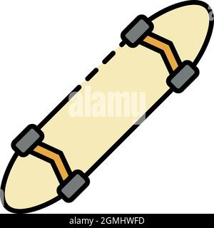 Urban Skateboard Ikone. Outline Urban Skateboard Vektor Symbol Farbe flach isoliert Stock Vektor