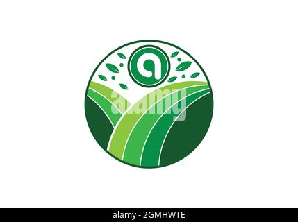 Umweltfreundlich natürliches Initial-A-Letter-Logo-Design Vektor Templet Stock Vektor