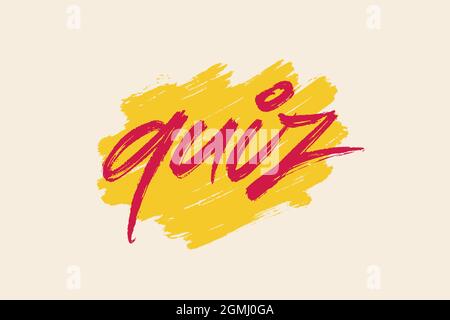 Quiz Vektorbeschriftung Stock Vektor