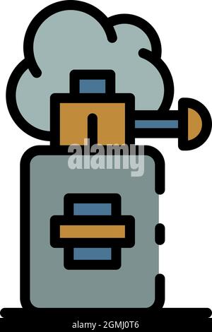Symbol für Gasgranate. Kontur Gas Granate Vektor Symbol Farbe flach isoliert Stock Vektor