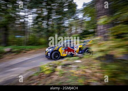 09 HANSEN Kevin (SWE), Team Hansen World RX Team, Peugeot 208, World RX, Action während der World RX von Riga - Lettland, 4. Und 5. Lauf der FIA World Rallycross Championship 2021, FIA WRX, vom 18. Und 19. September auf der Bikernieku Compleksa Sporta Baze, in Riga, Lettland - Foto: Paulo Maria/DPPI/LiveMedia Stockfoto