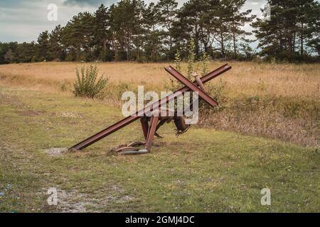 Geisain der Rhön, Deutschland- August 2021: Weg der Hoffnung an der ehemaligen innerdeutschen Grenze Stockfoto